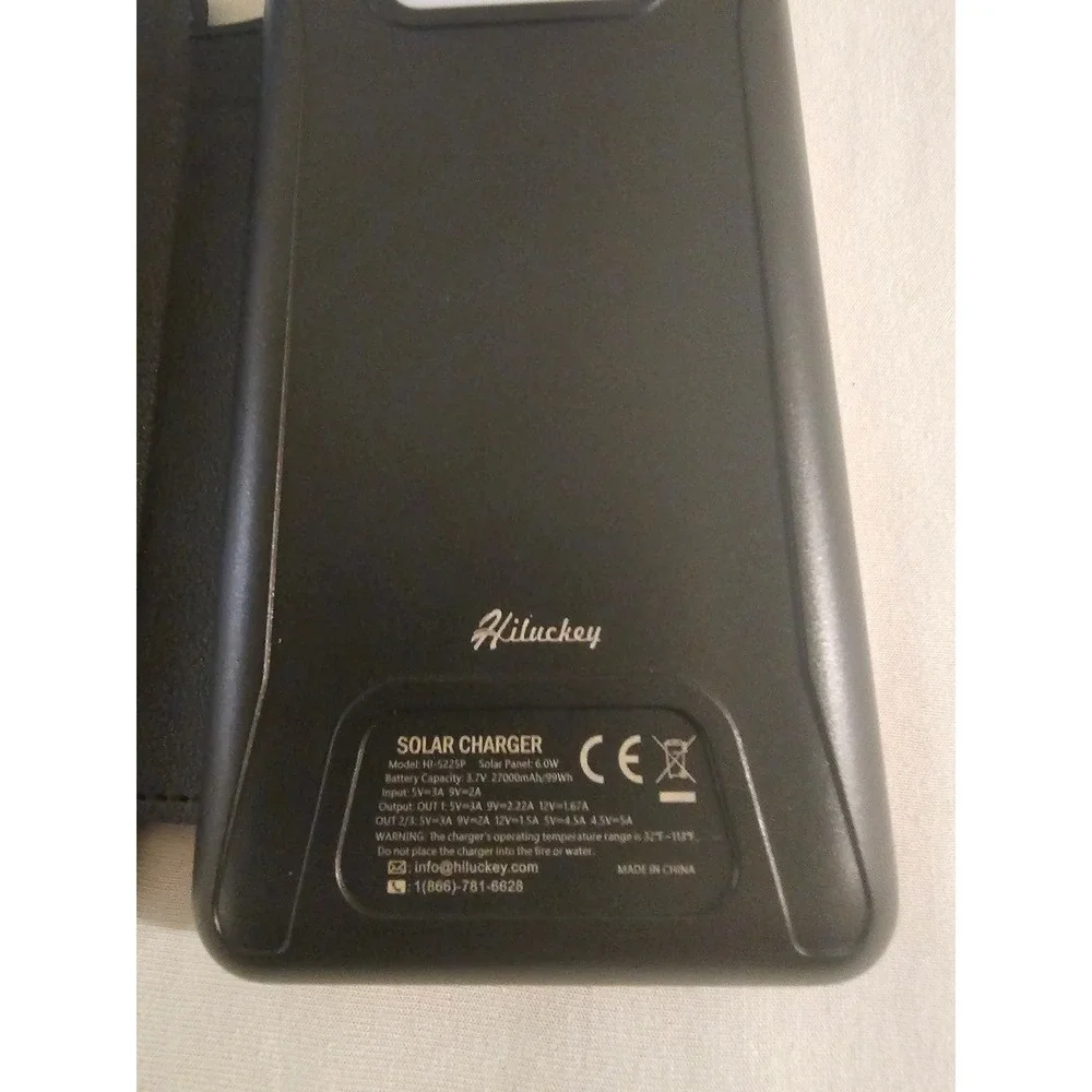 Hiluckey 27000mAh Solar Power Bank Charger 4 Panels HI-S225P Black